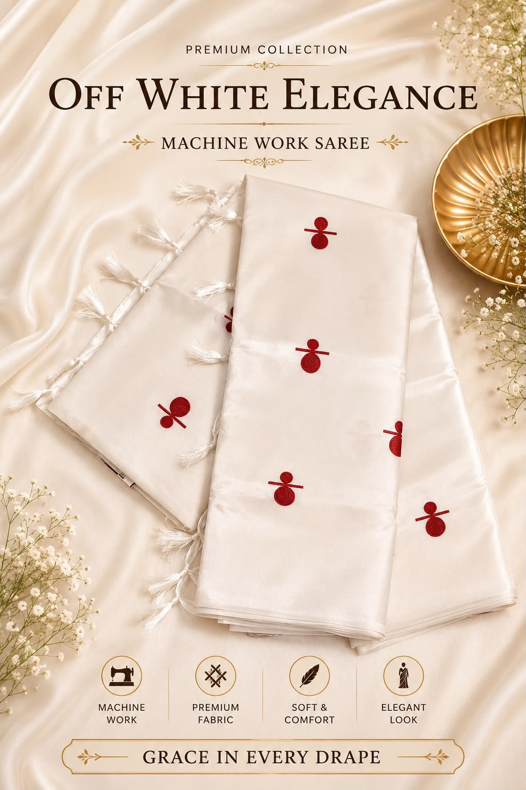 MACHINE WORK SAREES
